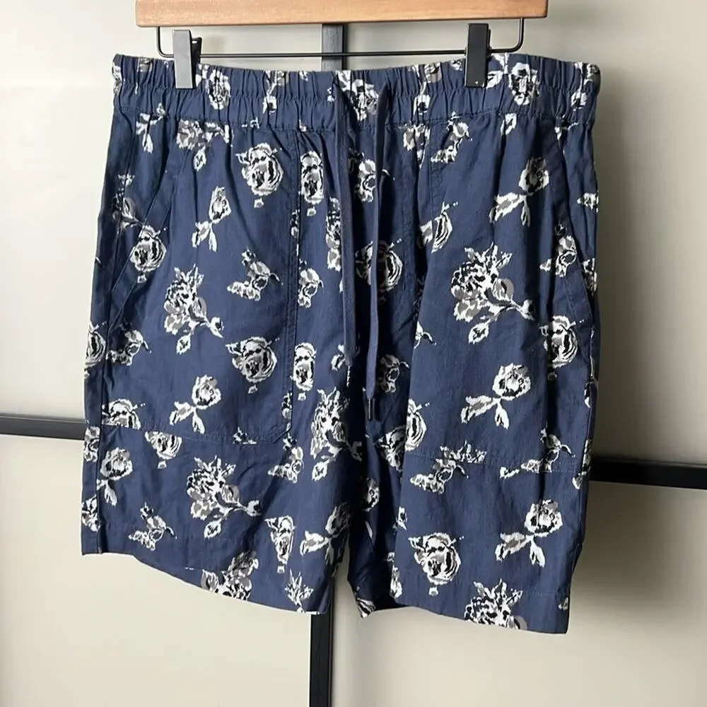 Vince NWT Men's Ikat Floral Print Pull-On Shorts Size Large